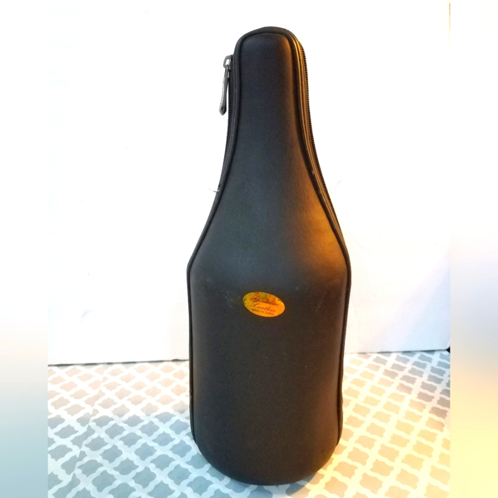 Caddy O Leather Wine Bottle Travel Case New